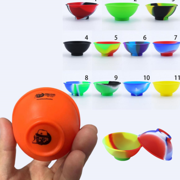 Custom 100 Minimum Silicone Bowl 50mm 67mm Multiple Color Container Jar Tobacco Spices Dry Herb Smoking Kitchen Storage Box Accessories Food Grade FDA Approved (Silk Screen Print Maximum