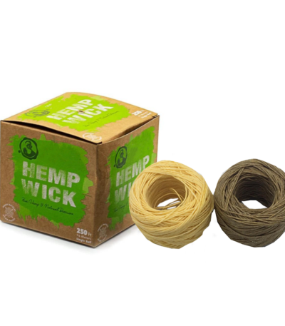 Custom 100% Organic Hemp Wick With Natural Beeswax Coating, Twisted Bee (200ft x Standard Size) In Custom Box Package