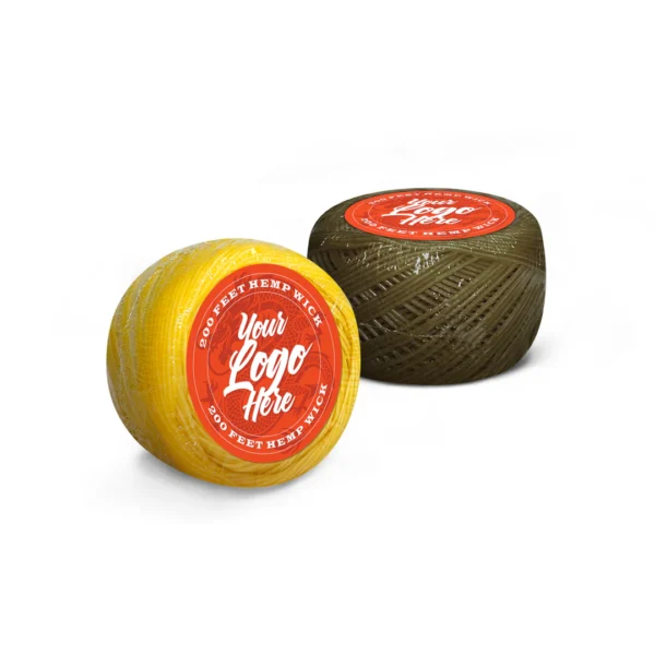 Custom 100% Organic Hemp Wick With Natural Beeswax Coating, Twisted Bee (200ft x Standard Size) In Custom Sticker Package