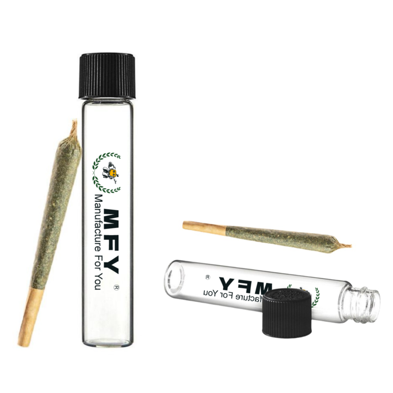 Custom CR Proof Glass Tube Smoking Tobacco Pre-Rolled Cone Joint Stash Jar Child Resistant Cigarette Holder Blunt Pill Box Storage Container Waterproof