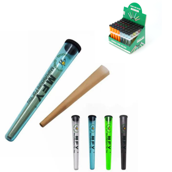 Custom Cone Shaped Cigarette Joint Blunt Tube Holder Travel Medicine Smoking Storage Containers for Pre-Rolled Cigarette Acrylic Airtight Tubes Roll-Up Cigarettes Or Sealing Container Pill Case