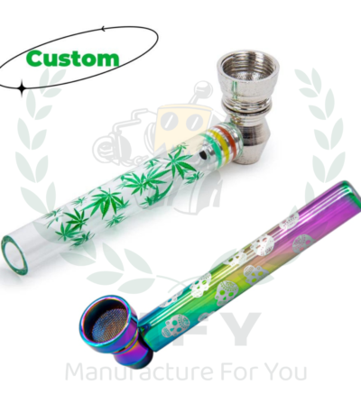 Custom Detachable Cigarette Herb Smoking Glass Pipe