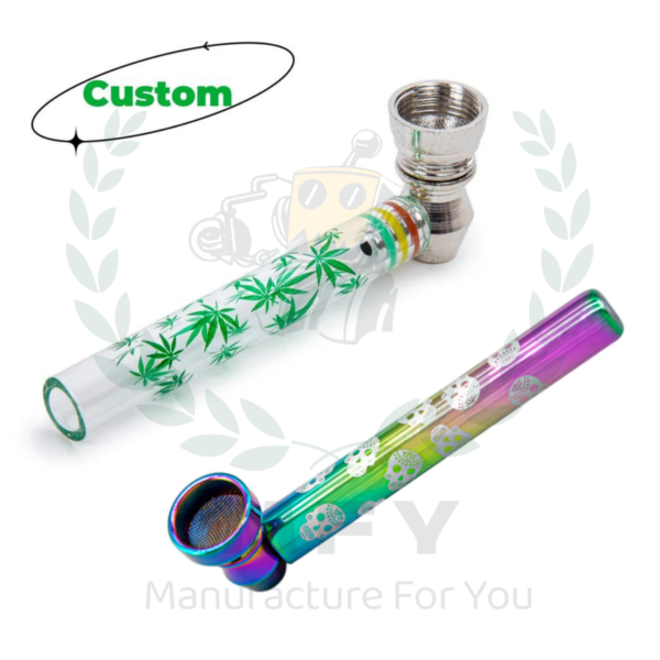 Custom Detachable Cigarette Herb Smoking Glass Pipe