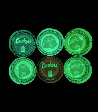 Custom Glass Glow In The Dark Round Ashtray