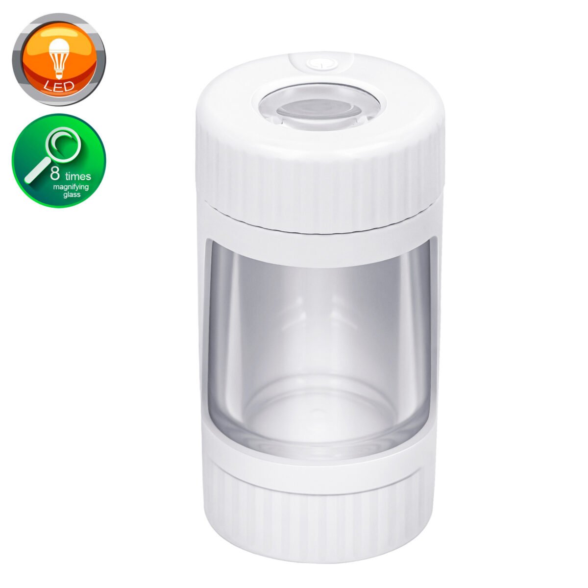 Custom Led Magnifying Jar Airtight Storage Container With Grinder