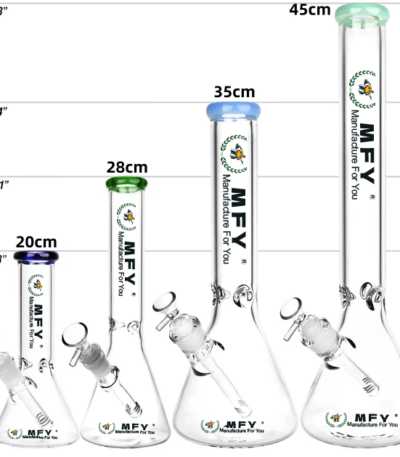 Custom Logo 20cm 28cm 35cm 45cm Hookahs Colorful Gradient Pipe Smoking Accessory Tobacco Water Glass Bong Oil Rigs Stained