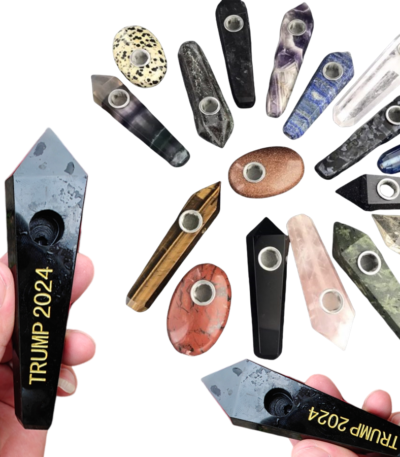 Custom Logo Natural Stone Quartz Crystal Hand Smoking Pipes