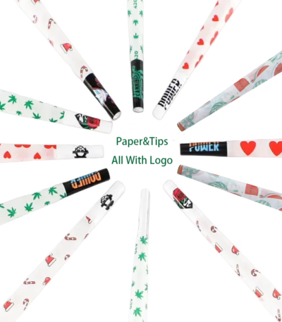 Custom Logo Pre Rolled Cones Print On 26mm Tips And Print On Papers With 1000 Cones Per Package