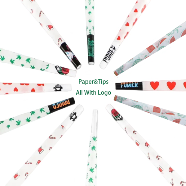 Custom Logo Pre Rolled Cones Print On 26mm Tips And Print On Papers With 1000 Cones Per Package