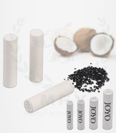 Custom Low Moq Smoking Cigarette Active Carbon Activated Charcoal Filter Tips Ceramic Caps 6mm 7mm 8mm Tobacco Pipe Filter