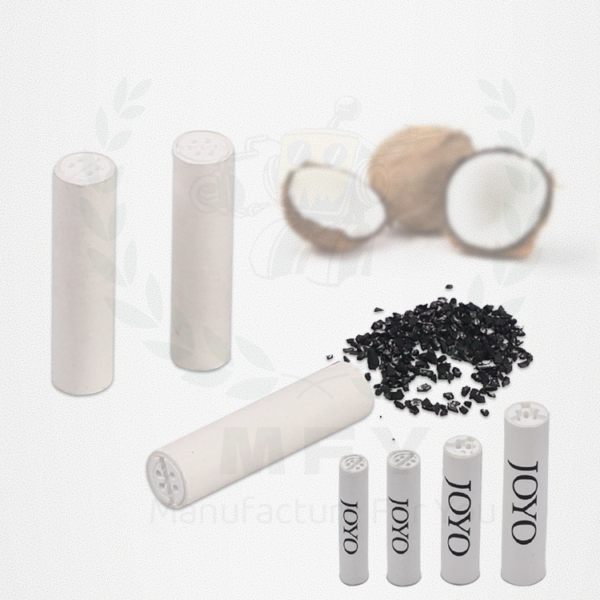 Custom Low Moq Smoking Cigarette Active Carbon Activated Charcoal Filter Tips Ceramic Caps 6mm 7mm 8mm Tobacco Pipe Filter