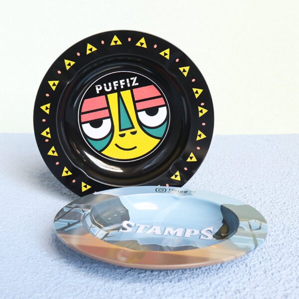 Custom Metal Round Ashtray 13.8cm 5.4inches