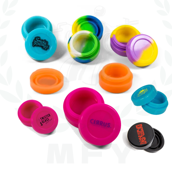 Custom Nonstick DAB Wax Containers 2ml 3ml 5ml 9ml Silicone Box Food Grade Storage Jar Oil Holder For Vaporizer Vape Face Cream Jars Makeup Case Cosmetic Bottle Home Accessories FDA Approved (Silk Screen Print Maximum 3 Colors Logo)