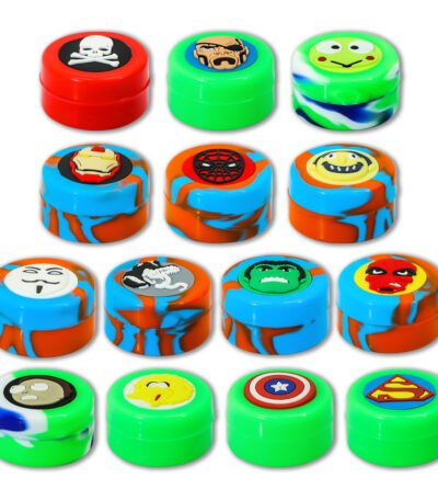 Custom Nonstick DAB Wax Containers 3ml 5ml 9ml Silicone Box Food Grade Storage Jar Oil Holder For Vaporizer Vape Face Cream Jars Makeup Case Cosmetic Bottle Home Accessories FDA Approved (3D Epoxy Print Embossed Logo)