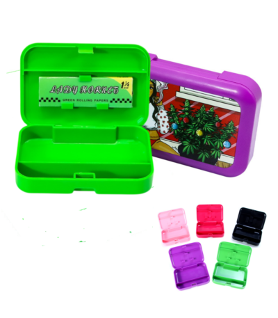 Custom Plastic Stash Box Case Cigarette Storage Portable Box for Pre Rolled Cones Lighter Rolling Papers Cigar Smoking