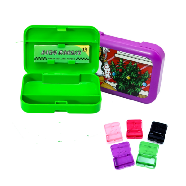 Custom Plastic Stash Box Case Cigarette Storage Portable Box for Pre Rolled Cones Lighter Rolling Papers Cigar Smoking