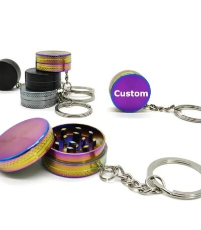 Custom Pocket Mini 30mm 2 Pieces Zinc Keychain Herb Grinder