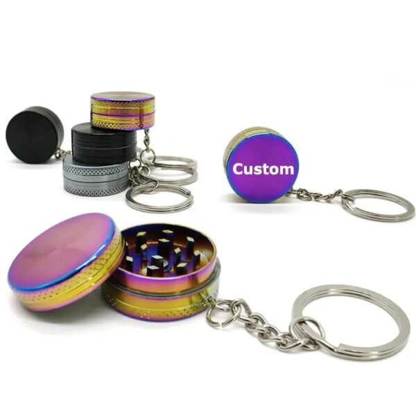 Custom Pocket Mini 30mm 2 Pieces Zinc Keychain Herb Grinder