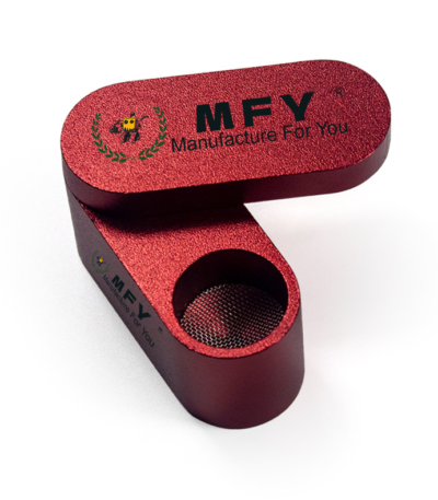 Custom Portable Double Layers Foldable Metal Aluminum Alloy Herb Smoking Mini Hand Pipe