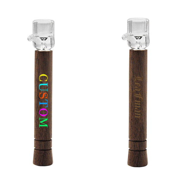 Custom Portable One Hitter Detachable Cigarette Holder Walnut Wood Herb Smoking Pocket Hand Wooden Pipe