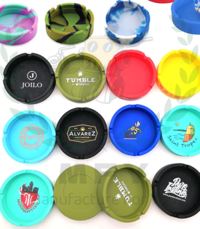 Custom Round Silicone Ashtrays (Maximum 3 Colors Logo)