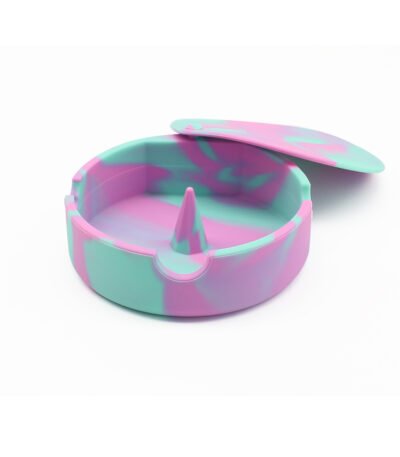 Custom Round Silicone Ashtrays With Cap Cover