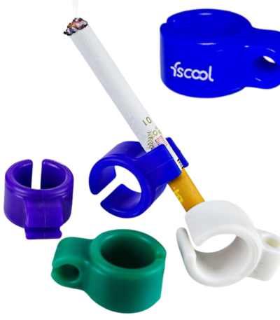 Custom Silicone Ciggy Cigarette Holder Hands Free Ring , Cigarette Finger Holder To Protect Your Finger Turn Yellow For Console Gamers, Musicians And Drivers All Smokers
