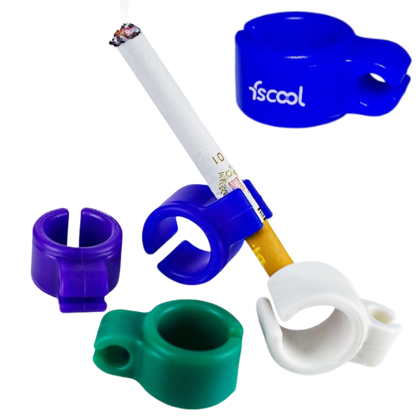 Custom Silicone Ciggy Cigarette Holder Hands Free Ring , Cigarette Finger Holder To Protect Your Finger Turn Yellow For Console Gamers, Musicians And Drivers All Smokers