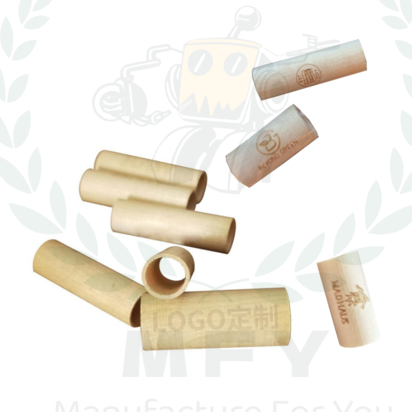 Custom Straight Hole Natural Wood Accessories Holes Diameter 9mm 10mm 11mm 12mm 15mm Smoking Mouth Piece Wooden Pre Rolled Filter Tips Cigars Mouthpiece For Joint Rolling Loose Package