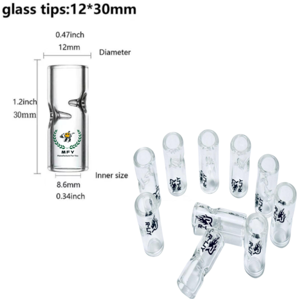 Custom Tobacco Cigarette Chillum 7mm 8mm 9mm 10mm 11mm 12mm 13mm 14mm Glass Filter Tips Blunt Pipe Smoking Filter Tips