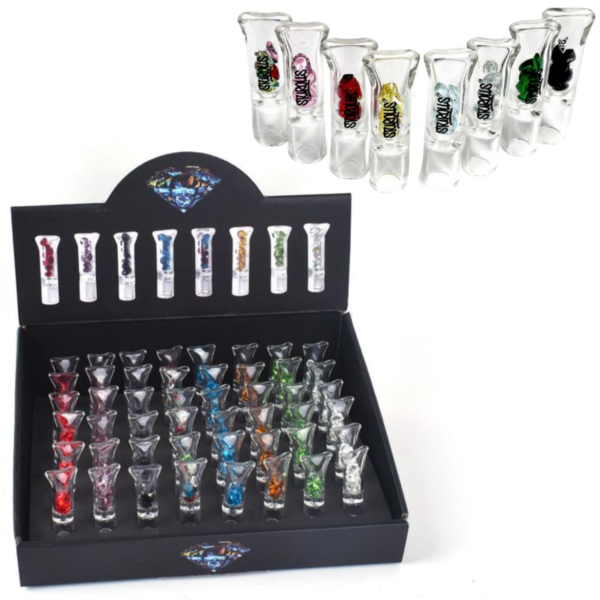 Custom Tobacco Cigarette Chillum12mm Glass Filter Blunt Pipe Smoking Diamond Filter Tips Ф12mm50mm