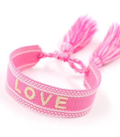 Custom 3D Embroidery Woven Tassel Bracelet Women Bohemian Handmade Adjustable Rope Fabric Friend Gift Jewelry Concert