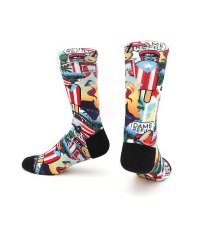 Custom All Over Print Crew Socks Medium Tube Cotton Breathable Sweat Absorbent Personality Running Sports Basketball Socks