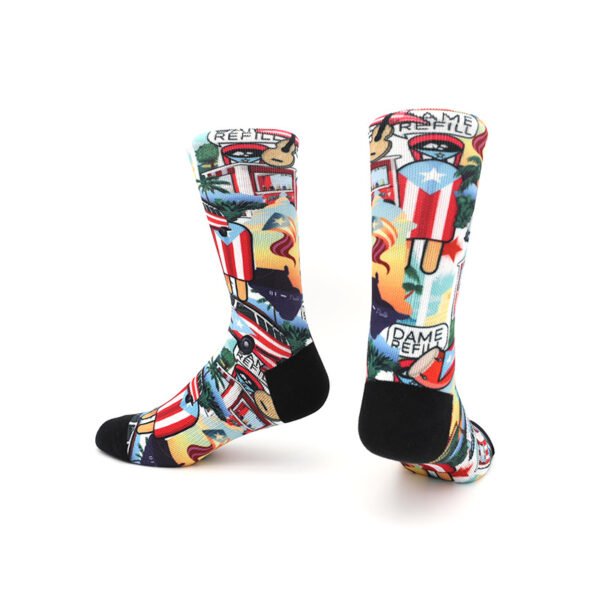 Custom All Over Print Crew Socks Medium Tube Cotton Breathable Sweat Absorbent Personality Running Sports Basketball Socks