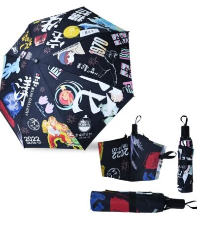 Custom All Over Print Personalized Your Design Compact Travel Umbrella Folding Portable Windproof Umbrellas For Rain Sun Funny Birthday Gift