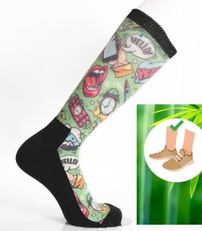 Custom Bamboo Fiber Kneehigh Socks Moisture Bbsorption And Sweat Wicking Properties