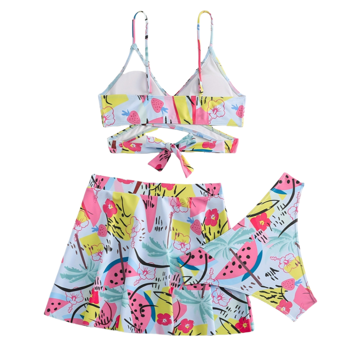 Custom Bandage Bikinis Three Piece Set Suit Sexy Swimwear Women 2025 Print Bikini Set Triangle Beachwear Thong Biquini Brazilian Swimsuits(All Over Fully Print)