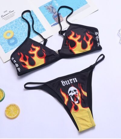 Custom Bandage Bikinis Two Piece Set Suit Sexy Swimwear Women 2025 Print Bikini Set Triangle Beachwear Thong Biquini Brazilian Swimsuits