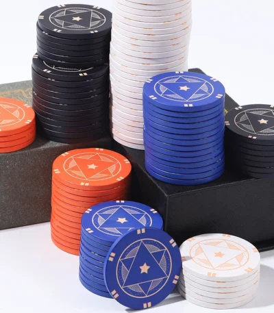 Custom Ceramic Poker Chips Clay Casino 39mm 43mm Coin Poker Chips Entertainment Dollar Coins