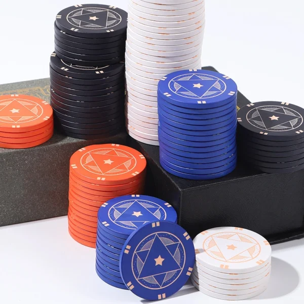 Custom Ceramic Poker Chips Clay Casino 39mm 43mm Coin Poker Chips Entertainment Dollar Coins