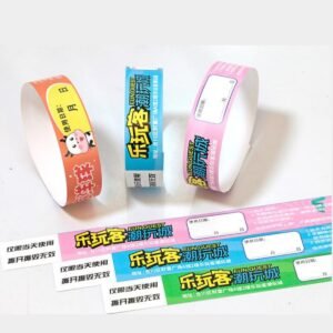 Custom Colorful Festival Security Tyvek Paper id Wristbands Bracelet For Events Concerts Crew Staff Camping