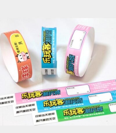 Custom Colorful Festival Security Tyvek Paper id Wristbands Bracelet For Events Concerts Crew Staff Camping