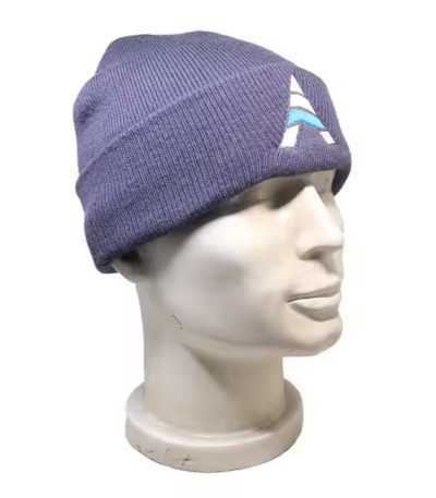 Custom Embroidery Logo Beanies 100% Acrylic Double Layer Winter Warm Knitted Hat Cuff Beanie