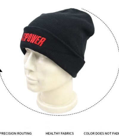 Custom Embroidery Logo Beanies 100% Cotton Double Layer Winter Warm Knitted Hat Cuff Beanie