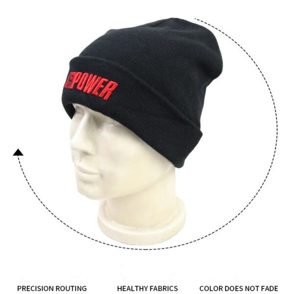 Custom Embroidery Logo Beanies 100% Cotton Double Layer Winter Warm Knitted Hat Cuff Beanie
