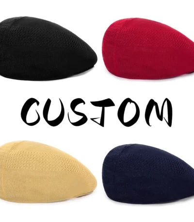 Custom Embroidery Vintage Summer Newsboy Beret Hat Caps Plain Dyed