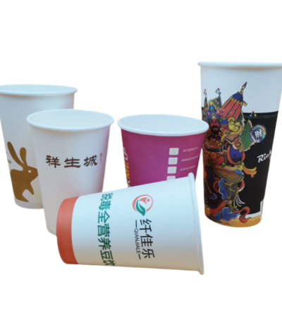 Custom Full Around Print 12oz 14oz 16oz Juice Coca-Cola Paper Cups Single Wall Paper Cup For Cold and Hot Drinks