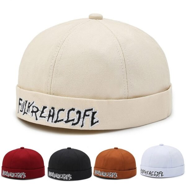 Custom Logo Embroidered Docker Hat Brimless Retro Vintage Cuff Harbour Landlord Hats Baseball Cap Yuppie Fashion Ruffle