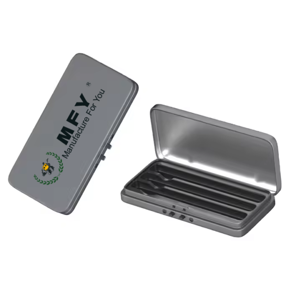 Custom Metal Cigarette 3 Pre Rolled Cones Joint Holder Plastic Insert 109mm King Size Smell Proof Child-Resistant Security Tin Box Herb Cigar Case Portable Travel Carry Case