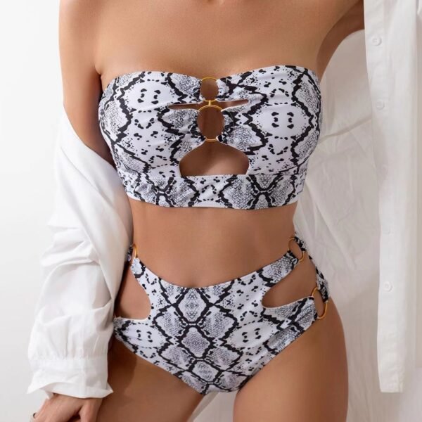 Custom No Shoulder Bandage Bikinis Two Piece Set Suit Sexy Swimwear Women 2025 Print Bikini Set Beachwear Thong Swimsuits(All Over Fully Print)